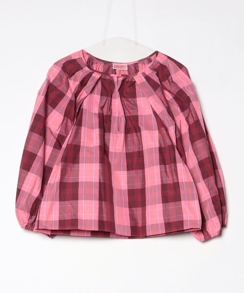 「kate spade new york」 チェック柄長袖ブラウス X-SMALL ピンク レディース