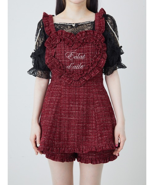 Ank Rouge（アンクルージュ） ワンピース ハートエプロンツイードSETUP