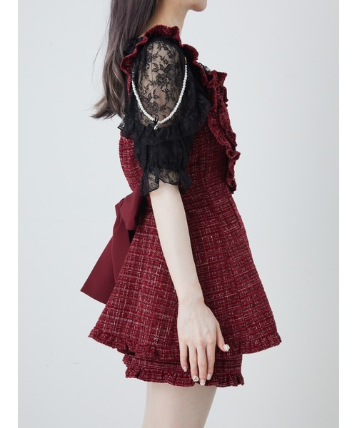 Ank Rouge（アンクルージュ） ワンピース ハートエプロンツイードSETUP