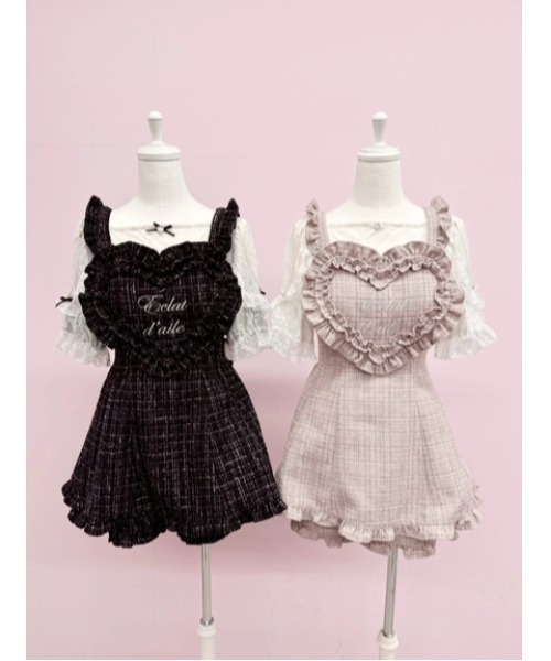 Ank Rouge（アンクルージュ） ワンピース ハートエプロンツイードSETUP