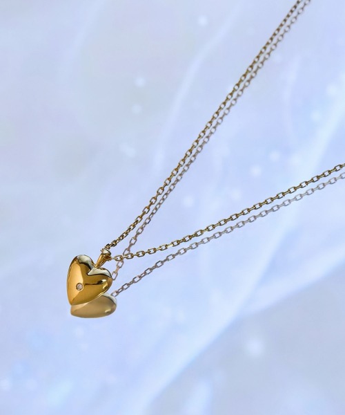 JUPITER ネックレス 「SV」ハートモチーフダイヤモンドネックレス/金属