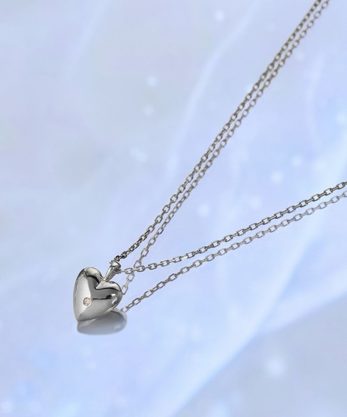 JUPITER ネックレス 「SV」ハートモチーフダイヤモンドネックレス/金属