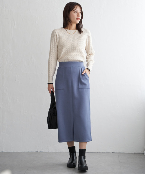 ikka スカート 「雑誌InRed11月号掲載」GOKU楽鹿の子ダンボール