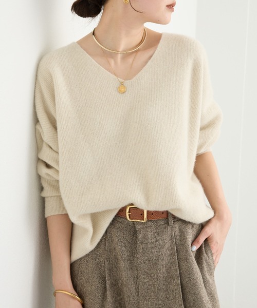 慈雨柔らかセーター セール】【洗える】あたたかくて柔らかい もちもちモール柄ニット