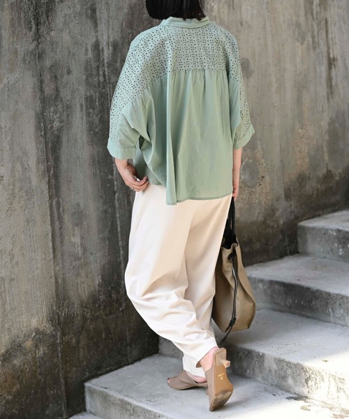 「&HALF」 「Worldclass」ドルマンスリーブブラウス FREE イエロー レディース_画像2