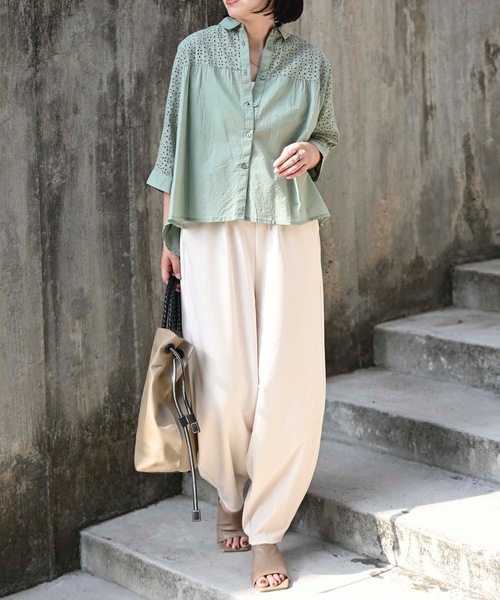 「&HALF」 「Worldclass」ドルマンスリーブブラウス FREE イエロー レディース_画像3