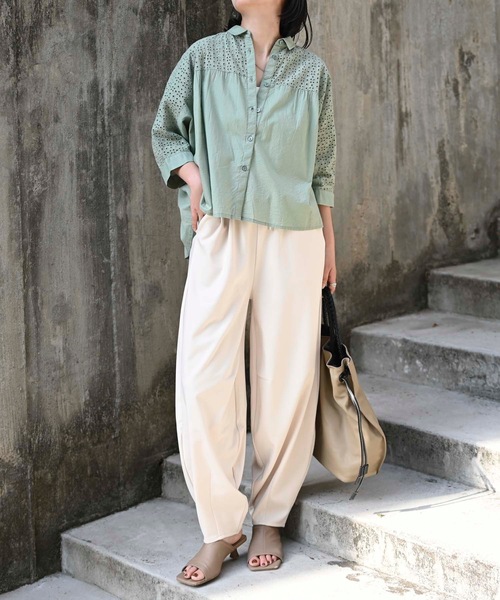 「&HALF」 「Worldclass」ドルマンスリーブブラウス FREE イエロー レディース_画像4