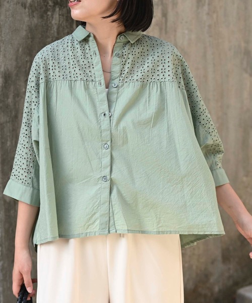 「&HALF」 「Worldclass」ドルマンスリーブブラウス FREE イエロー レディース_画像6