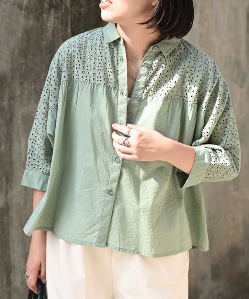 「&HALF」 「Worldclass」ドルマンスリーブブラウス FREE イエロー レディース_画像7