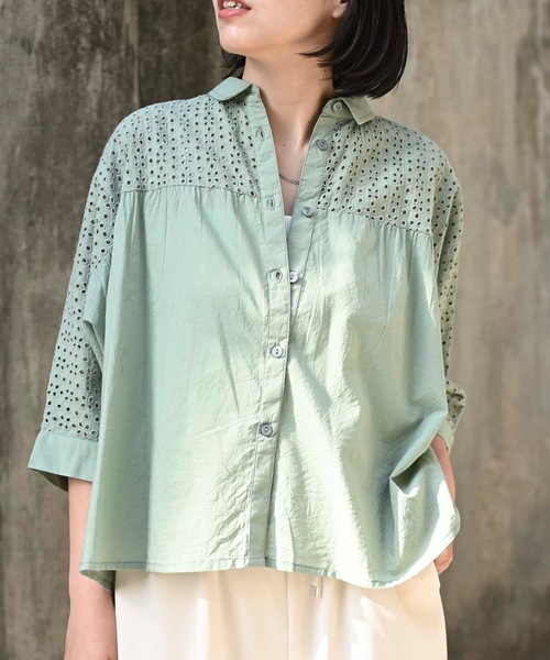 「&HALF」 「Worldclass」ドルマンスリーブブラウス FREE イエロー レディース_画像9