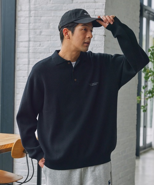 美品 THE RERACS 24SS ラグランニット ショートスリーブポロシャツ 美