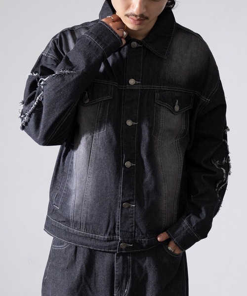   JEANS フォト 刺繍 デニム ジャケット SETUP7（セットアップセブン） デニムジャケット gジャン 「SETUP7