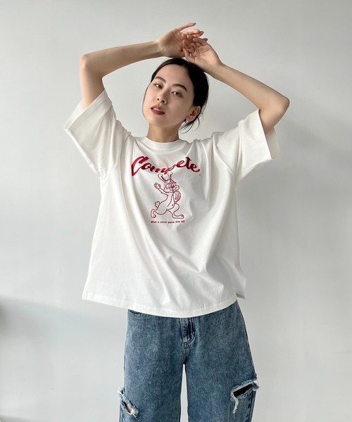 「AS KNOW AS plus」 半袖Tシャツ FREE グレー レディース_画像3