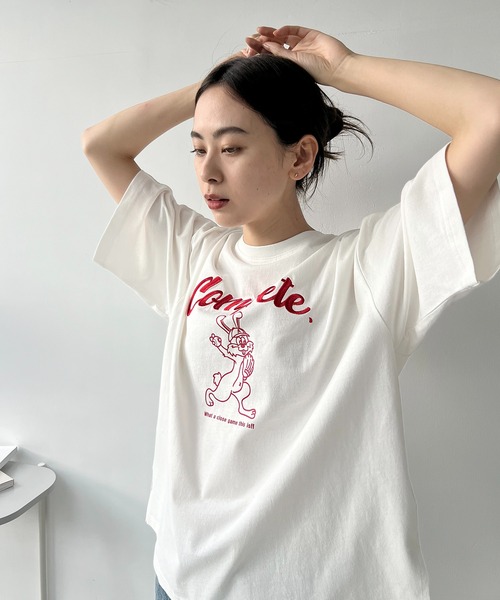 「AS KNOW AS plus」 半袖Tシャツ FREE グレー レディース_画像4