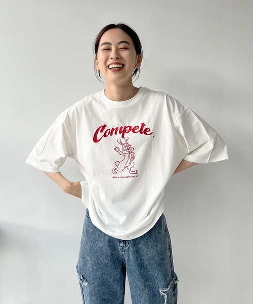 「AS KNOW AS plus」 半袖Tシャツ FREE グレー レディース_画像5