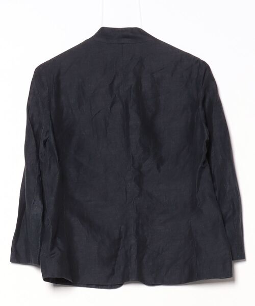 「UNITED ARROWS」 ノーカラージャケット 38 ネイビー レディース_画像2