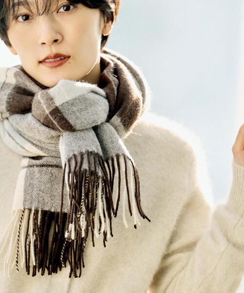 UNTITLED アンタイトル ウールチェック ダブルコート 定価5万円 UNTITLED（アンタイトル） ストール マフラー 「名品／定番人気