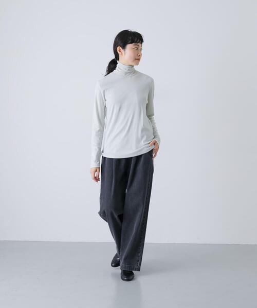 かぐれ tシャツ ハイツイストコットンタートルカットソー レディース