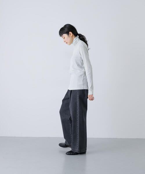 かぐれ tシャツ ハイツイストコットンタートルカットソー レディース