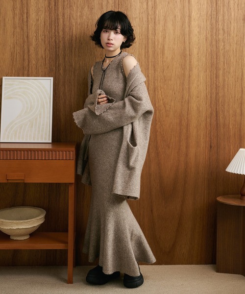 ワンピース mermaid sleeveless long knit dress /マーメイド