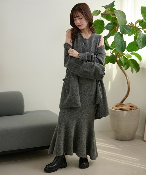 ワンピース mermaid sleeveless long knit dress /マーメイド