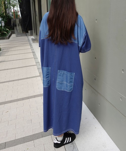 「CORNERS」 「lupilien」半袖ワンピース FREE ブルー レディース_画像2