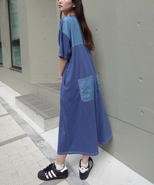 「CORNERS」 「lupilien」半袖ワンピース FREE ブルー レディース_画像3