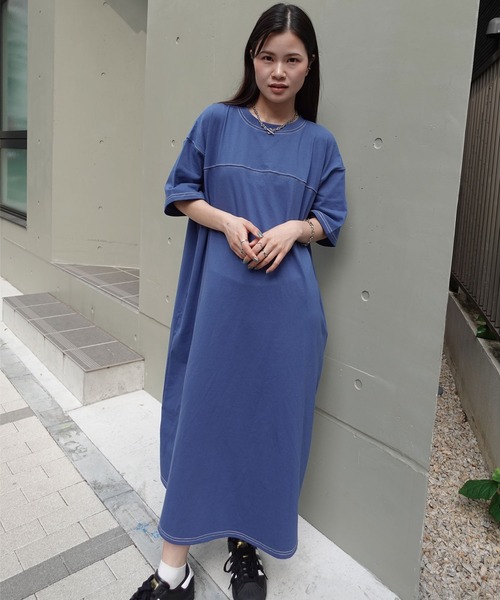 「CORNERS」 「lupilien」半袖ワンピース FREE ブルー レディース_画像6