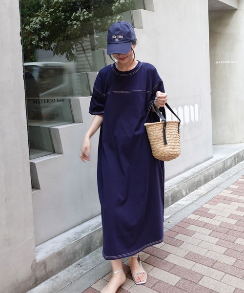 「CORNERS」 「lupilien」半袖ワンピース FREE ブルー レディース_画像8