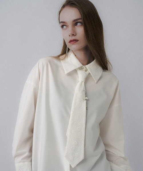 HARE（ハレ） ブラウス シャツ パーツツキネクタイシャツ(HARE