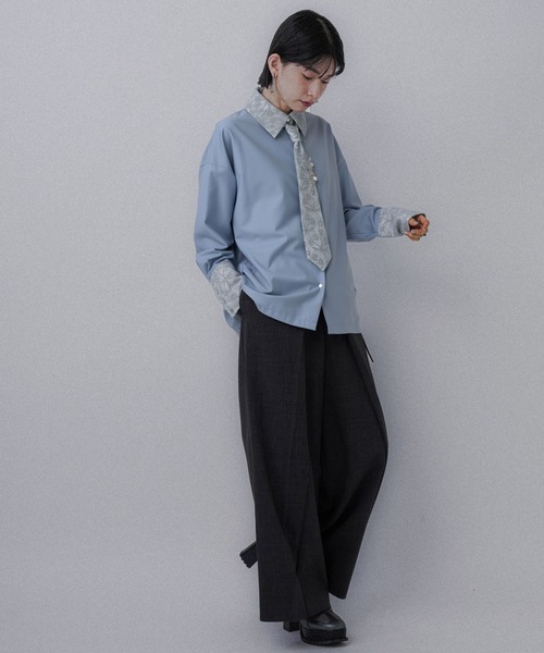 HARE（ハレ） ブラウス シャツ パーツツキネクタイシャツ(HARE