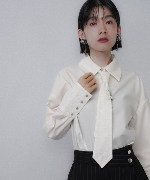 HARE（ハレ） ブラウス シャツ パーツツキネクタイシャツ(HARE