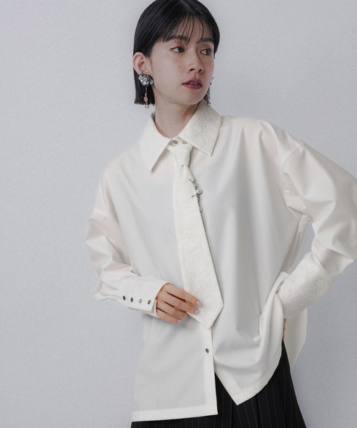 HARE（ハレ） ブラウス シャツ パーツツキネクタイシャツ(HARE