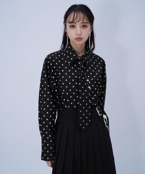 今期新品タグ付！ハレ★パーツ付ネクタイシャツ★hare 定価以下 HARE（ハレ） ブラウス シャツ パーツツキネクタイシャツ(HARE