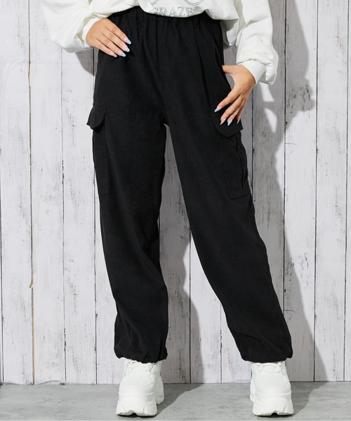 ブラック カーゴパンツ ゴムウエスト（ゴンザレス） What it isNt）ART BY MARKGONZALES カーゴパンツ (What it isNt） ART