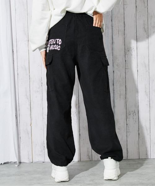 【ひろ】ブラック カーゴパンツ ゴムウエスト ひろ】ブラック カーゴパンツ ゴムウエスト 楽天市場】カーゴパンツ