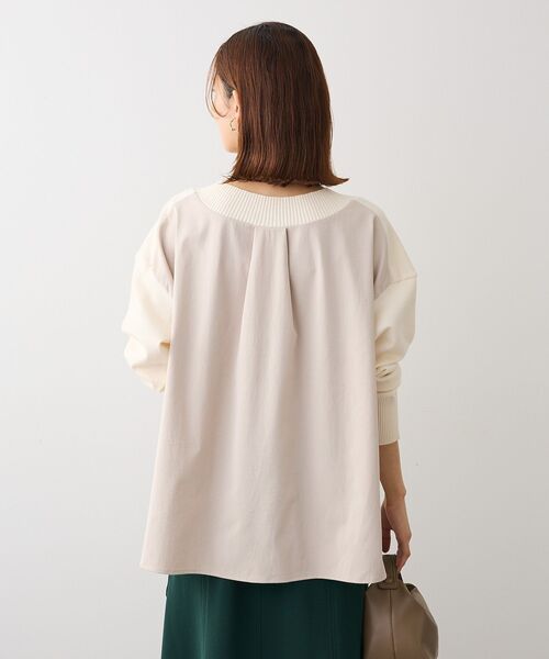 Green Parks（グリーンパークス） チュニック 異素材切替ニット