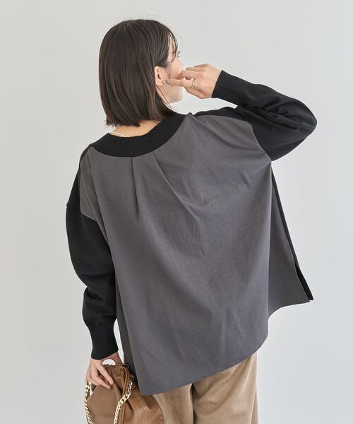 Green Parks（グリーンパークス） チュニック 異素材切替ニット
