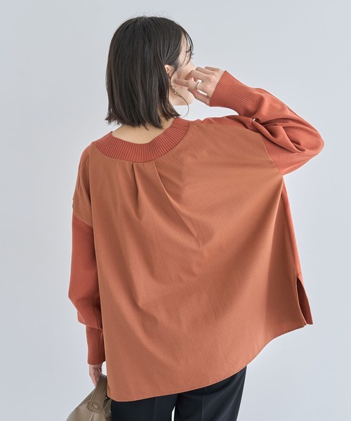 Green Parks（グリーンパークス） チュニック 異素材切替ニット