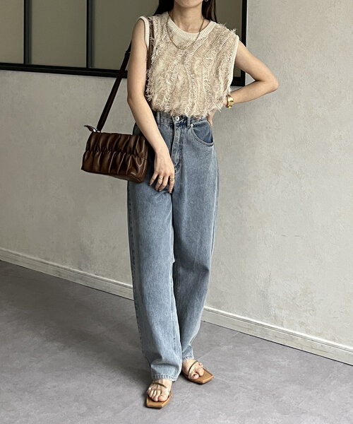 「Thevon」 ノースリーブニット FREE アイボリー レディース_画像7