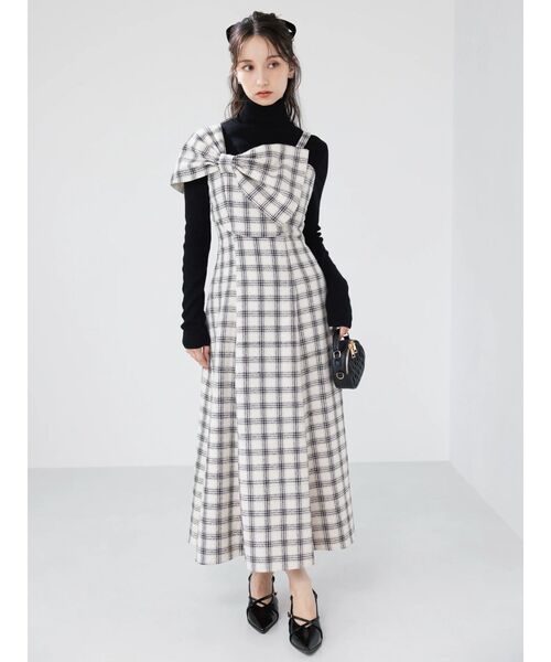 dazzlin（ダズリン） ワンピース ビッグリボンレイヤードワンピース