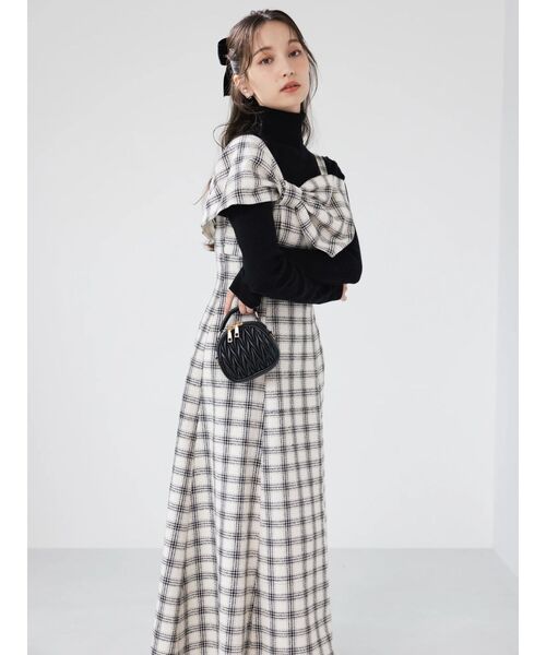 dazzlin（ダズリン） ワンピース ビッグリボンレイヤードワンピース