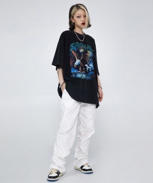 「Ressaca」 半袖Tシャツ X-LARGE ブラック×ピンク メンズ_画像3