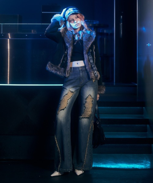 ACLENT（アクレント） コート アウター フェイクムートンファーコート