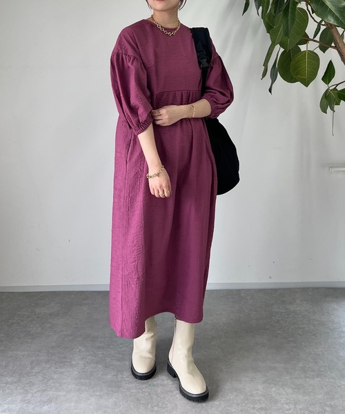 「un dix cors」 7分袖ワンピース FREE ブラック レディース_画像7