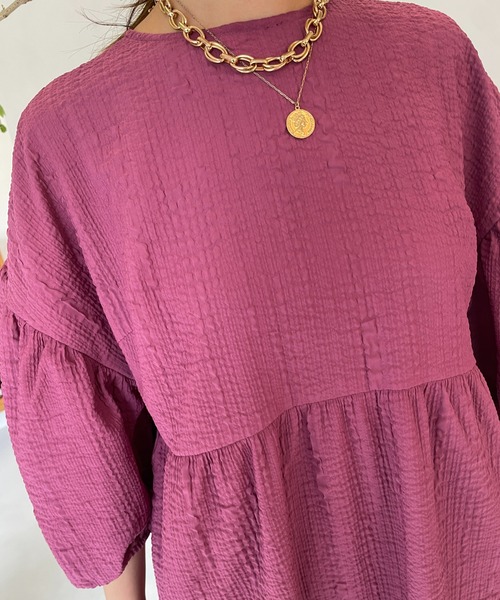 「un dix cors」 7分袖ワンピース FREE ブラック レディース_画像8