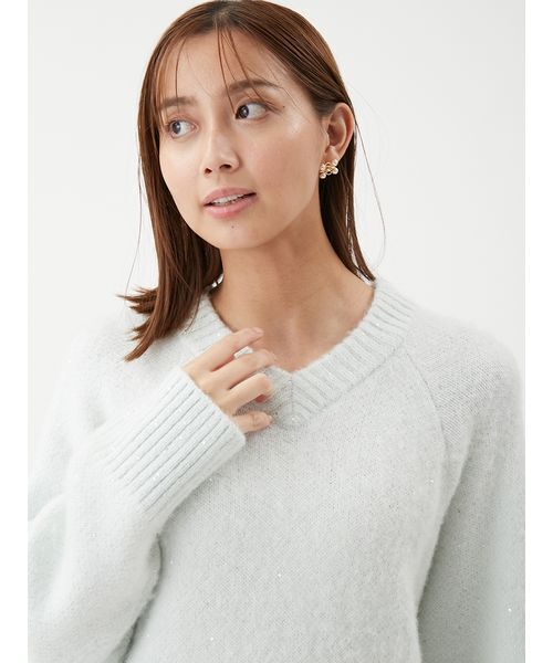 Mila Owen（ミラオーウェン） ニット セーター スパンコールVネック