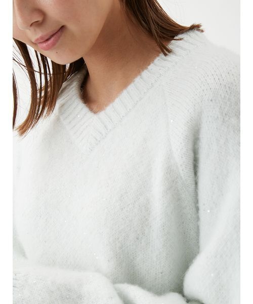 Mila Owen（ミラオーウェン） ニット セーター スパンコールVネック