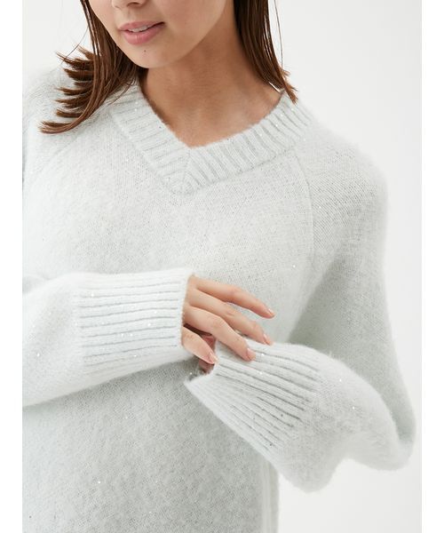 Mila Owen（ミラオーウェン） ニット セーター スパンコールVネック