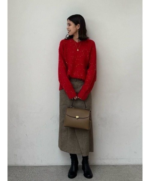 Mila Owen（ミラオーウェン） ニット セーター スパンコールVネック